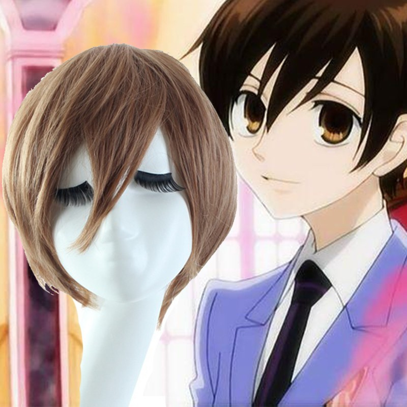 cosplay假发短直发 樱兰高校男公关部藤冈春绯斜刘海蓬松化纤头套