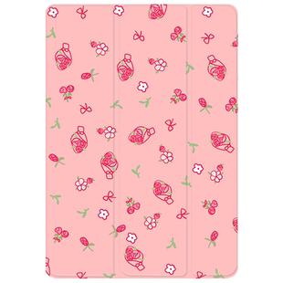 ipad9保护套带笔槽pro碎花ins风2023款11寸10第十代mini6书本4粉色air5适用苹果2第八代三折9.7迷你8平板3壳