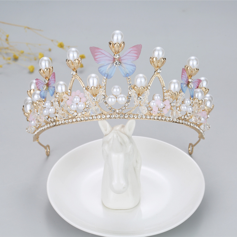 发饰演出走秀学生小孩王冠金色