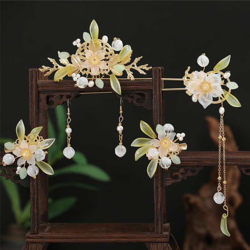 汉服头饰超仙少女流苏发簪全套古风饰品步摇簪子插梳古装发饰套装