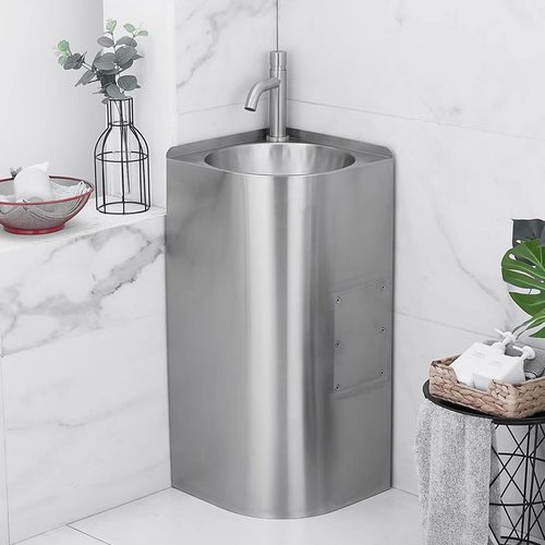 芬驰不锈钢三角形小户型洗手盆