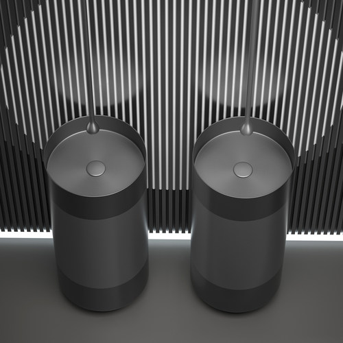 网红设计师款不锈钢防脚踢立柱盆