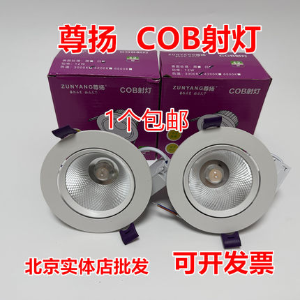 尊扬cob射灯大功率嵌入式天花灯家用超亮桶灯服装店聚光灯led筒灯
