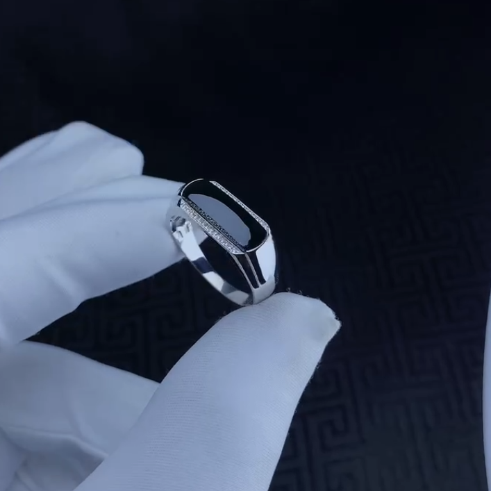 订做18k金戒指 马鞍墨翠戒指 天然A货墨翠 缅甸墨翠戒指