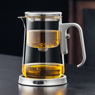 新款高端磁吸飘逸杯泡茶壶全玻璃内胆茶水分离冲茶器家用大容量
