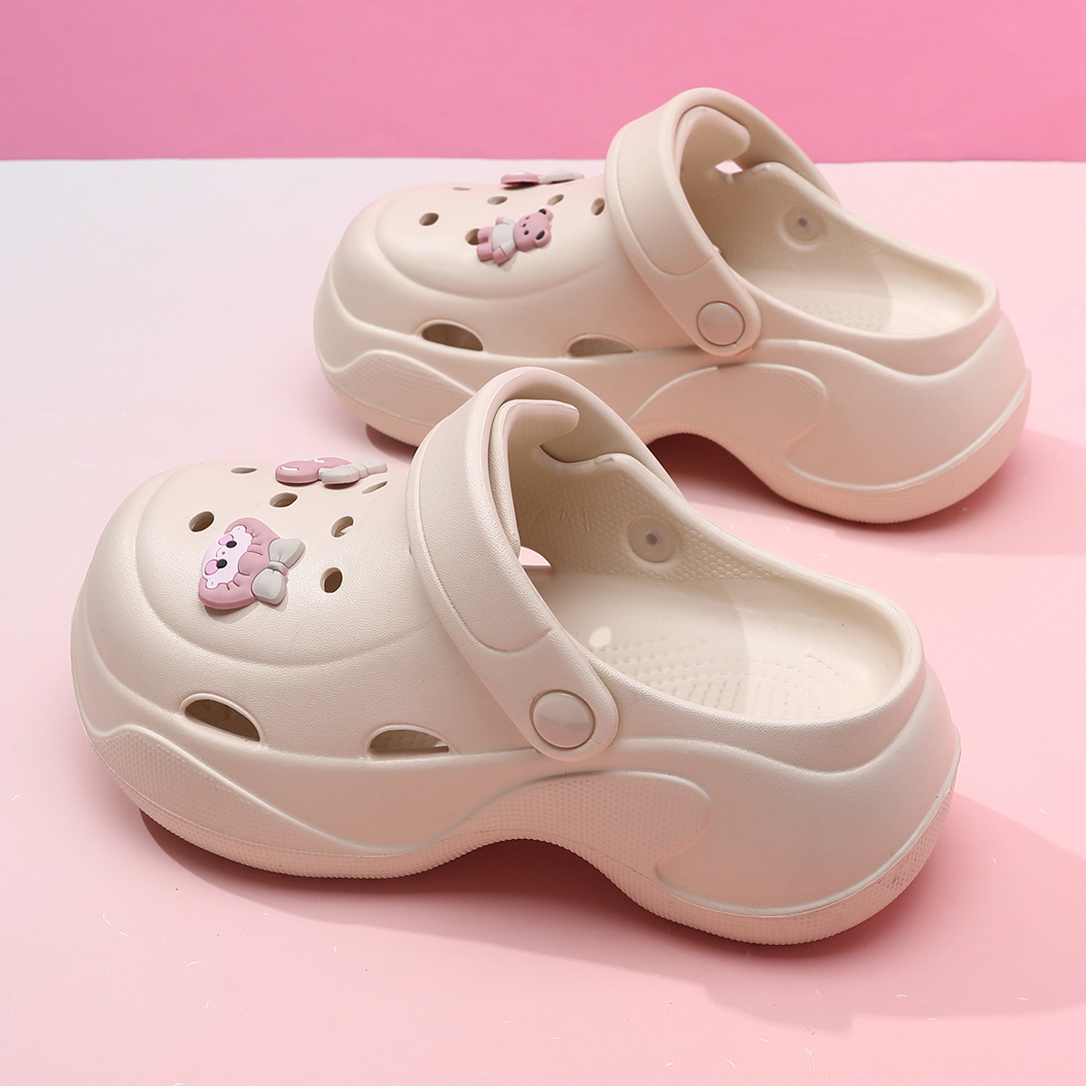 洞洞鞋女士夏季外穿新款厚底增高时尚包头拖鞋防滑踩屎感沙滩凉拖