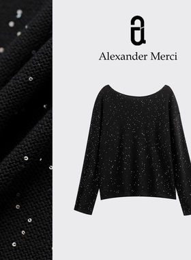 【满天星】闪钻平口重工 细闪针织上衣 D25T72602