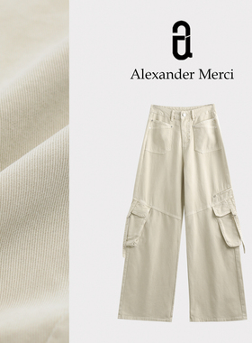 【燕麦工装】面料柔软的工装裤！多口袋直筒宽松工装裤D25T80601