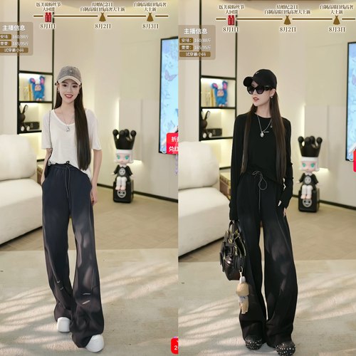 【弯刀勘探】做旧水洗运动裤 裤腿小设计 藏肉之选D25T73103