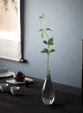 透明玻璃景观花瓶插花器茶艺绿植