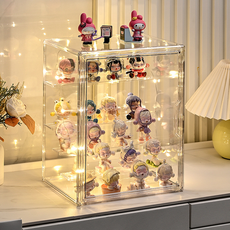 大盲盒收纳展示架乐高手办架子透明摆柜亚克力公仔泡泡玛特展示盒