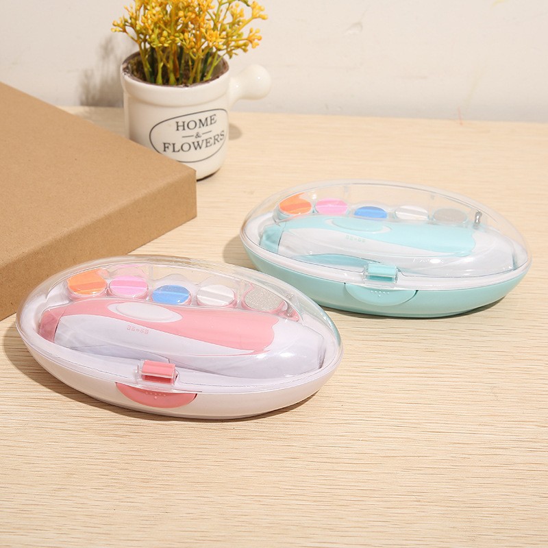 厂家直销现货防抓伤婴儿磨甲器新生儿童电动修指甲套装宝宝用品