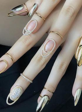 jennie同款国内跨境blackpink指尖指甲戒指女韩国潮流指甲套饰品