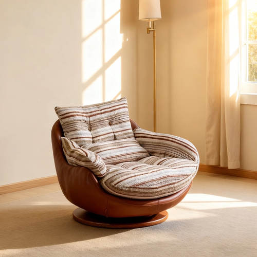 旋转单人沙发椅意式极简