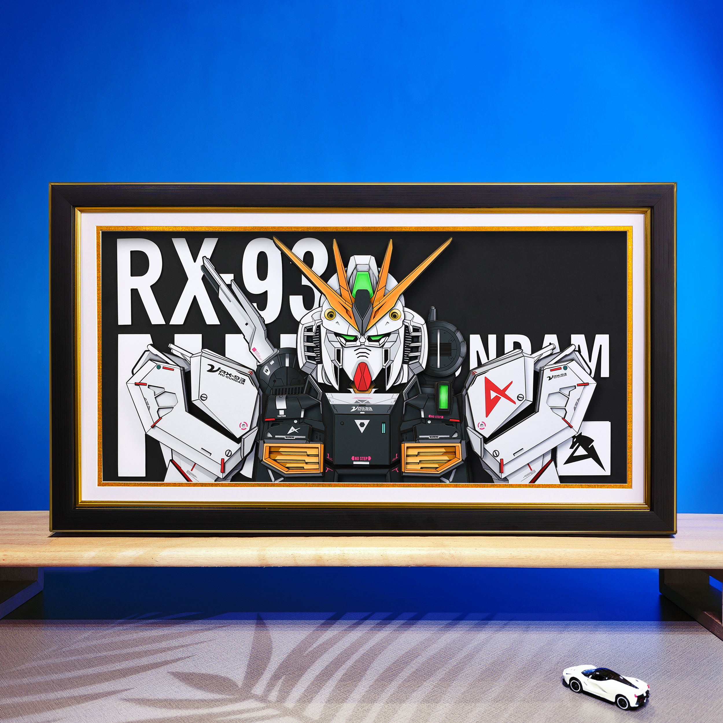 牛高达rx-93纸艺客厅手办立体画