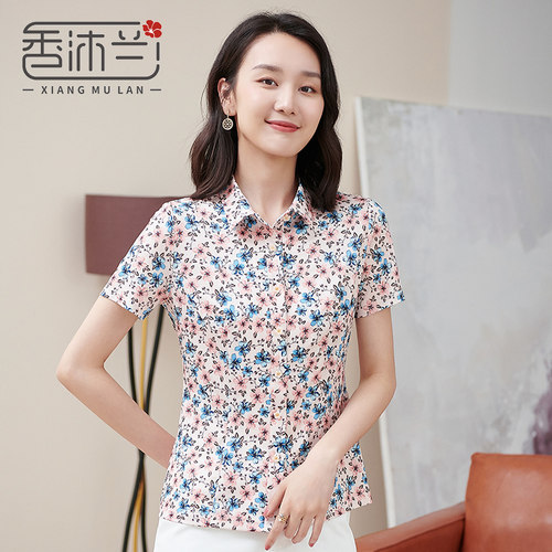 香沐兰中年风妈妈装弹力长袖上衣