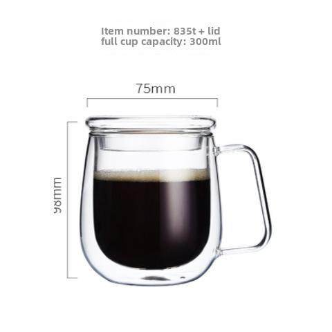 creative glass cup double-layer coffee mug mug mug cup 水杯