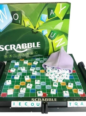 Scrabble Board Puzzles Game Jigsaw-Words Spelling-Table Kids