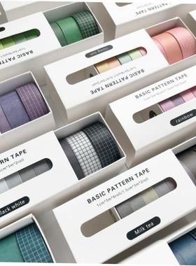 5Rolls/box Solid Color Washi Tape Set Decorative Masking Tap