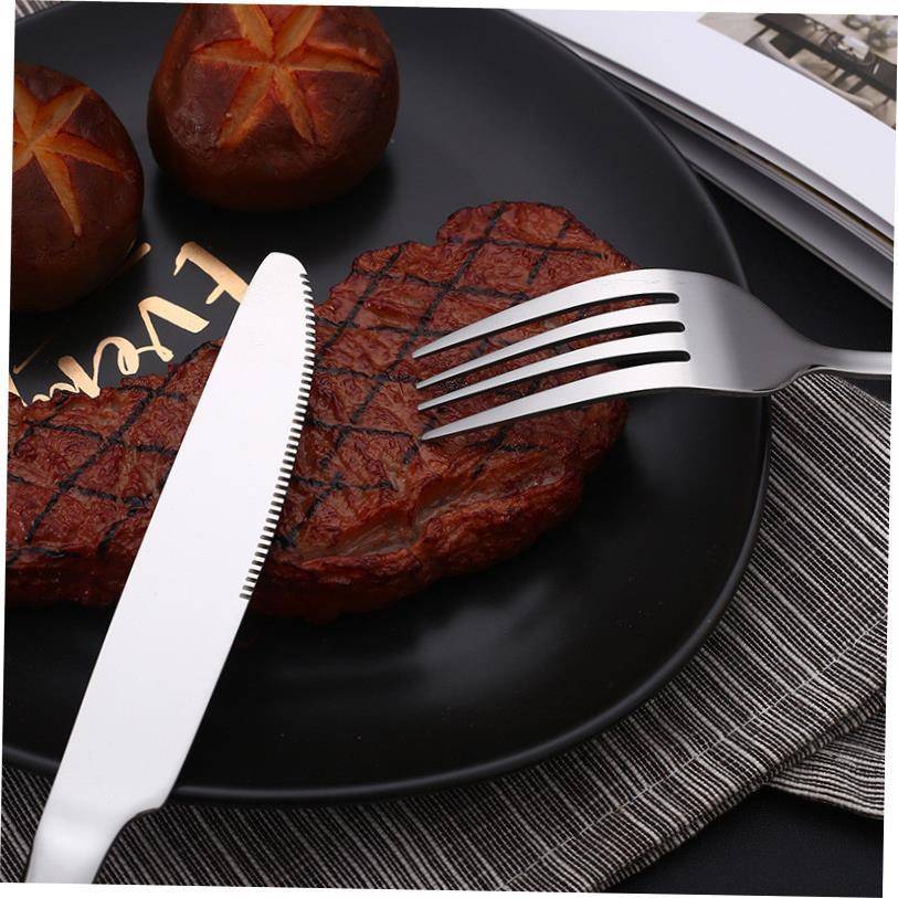 Stainless steel western cutlery knife, fork and spoon set