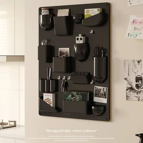 Large Wall-mounted Storage Rack with Hooks for Office, Kitch