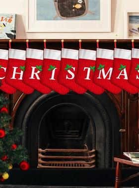 Lettered Christmas Stocking Hanging Decor for Mantle Window