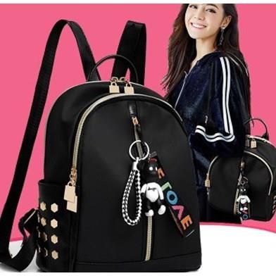 Female PU Leather Women's Backpack Bags Travel Bag back