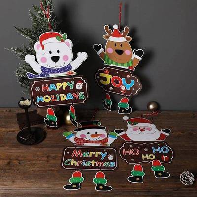 Christmas Decorations Paper Welcome Door Hanging Window