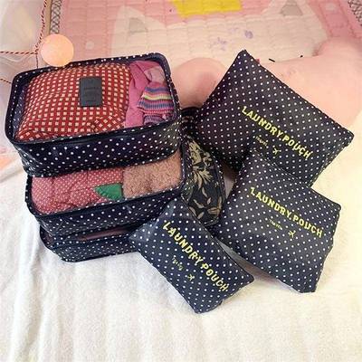 6pcs Travel Organizer Set Suitcase Storage Bag Portable Clot