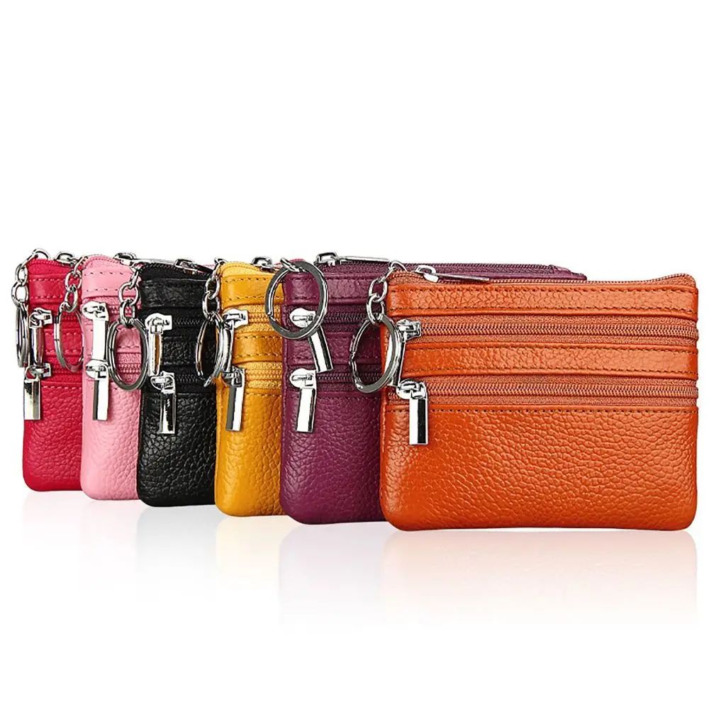 PU Leather Money Coin Purse 2024 New with Key Ring Waterproo