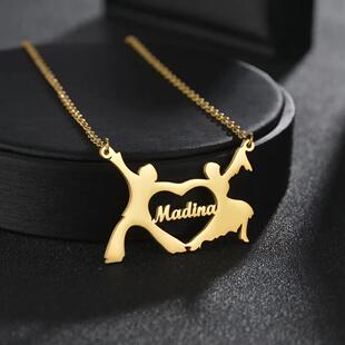 Customized letter name necklace personalized arabic fashion