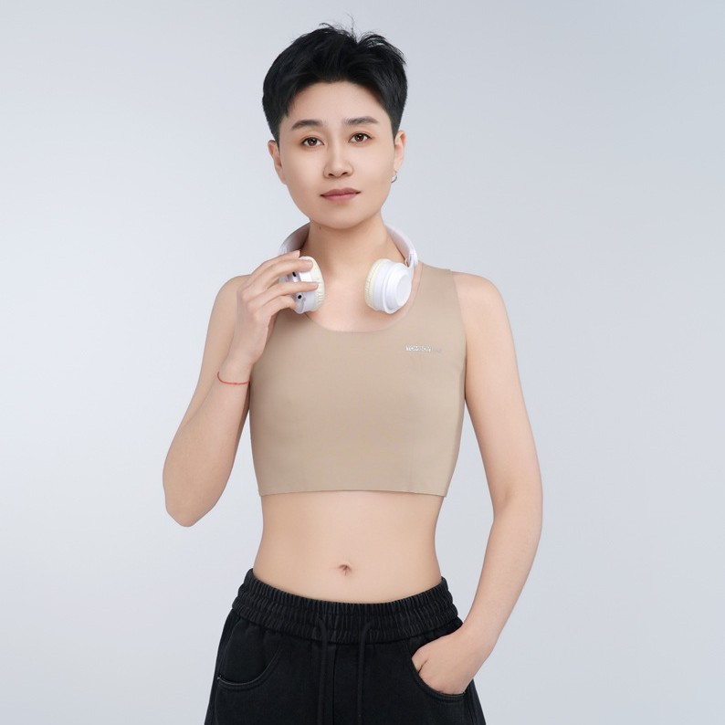 无痕超平束胸内衣大胸显小防凸点防震裹胸塑胸背心显瘦平胸中性新
