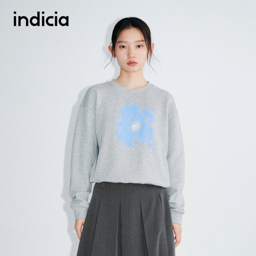 indicia标记25秋新款宽松简约可爱原创印花休闲卫衣L2C5WY176