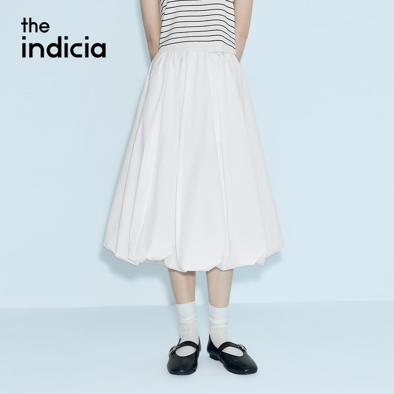 indicia标记商场同款2026夏季新款女装半身裙白色裙子F2B6QZ125C