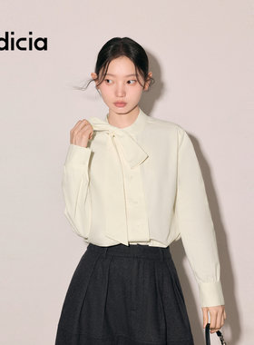 indicia标记纯棉米白色长袖衬衫上衣2026秋季新款女装L2D6CS369Y
