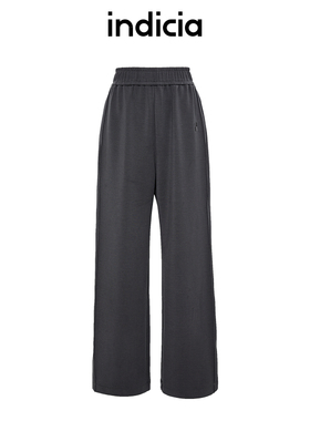 indicia标记商场同款秋季新款灰色休闲裤女松紧腰裤子F2C4KZ496N