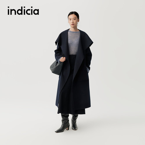 indicia标记商场同款冬季新款女装毛呢外套羊毛大衣F2D5DY469F
