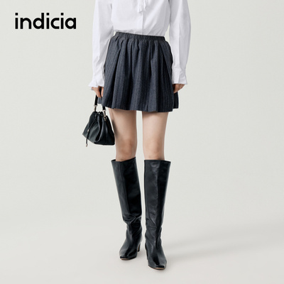 indicia标记商场同款2025秋冬新款女装短款条纹半身裙F2D5QZ577C