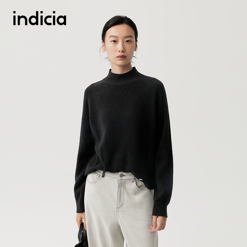indicia标记商场同款25冬季新款女装针织衫女毛衫F2D5MS613N