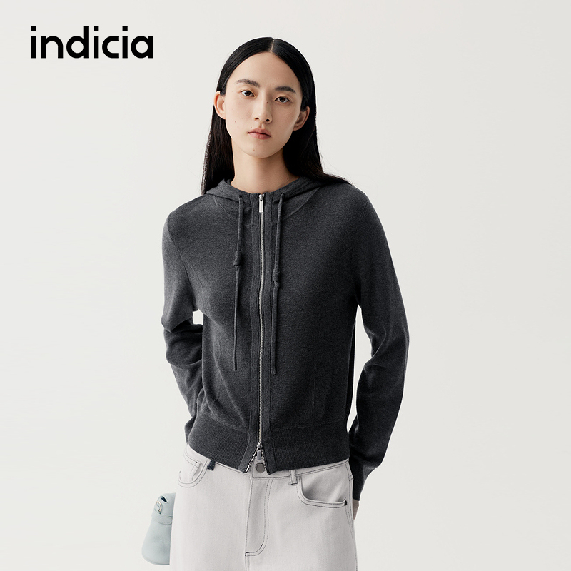 indicia标记商场同款2025秋冬季新款女装针织衫女开衫F2D5KS454N