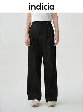 indicia标记商场同款25夏新款垂感宽松纹理复古牛仔裤F2B5NK103N