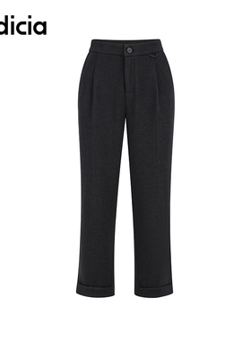 indicia标记商场同款直筒休闲裤子女高腰西装裤通勤F2D4KZ832N