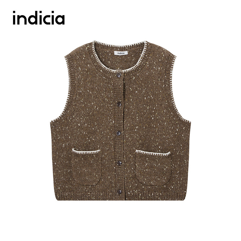 indicia标记商场同款2025秋冬季新款女装马甲外套F2D5MJ583C