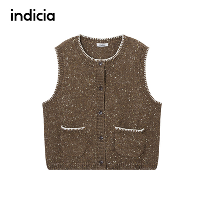 indicia标记商场同款2025秋冬季新款女装马甲外套F2D5MJ583C