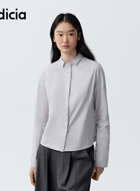 indicia标记商场同款2026春季新款女装衬衫灰色衬衣F2A6CS086N