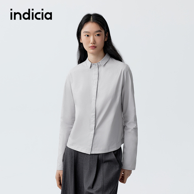 indicia标记商场同款2026春季新款女装衬衫灰色衬衣F2A6CS086N