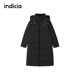 indicia标记商场同款 黑色连帽羽绒服外套F2D5YR513N 女装 冬季 新款