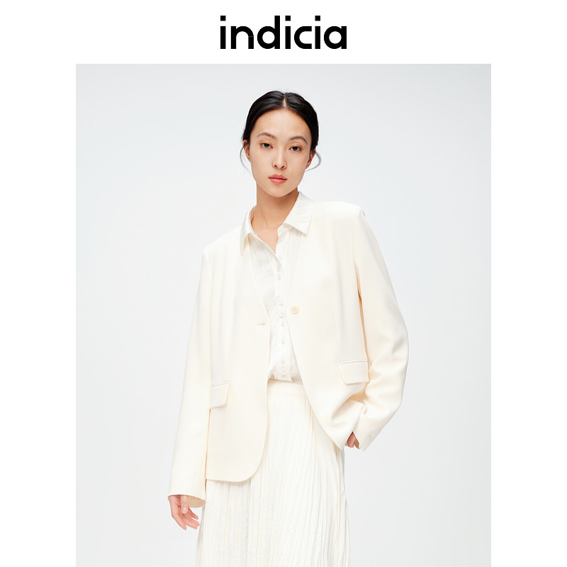 indicia标记女装春季高级感通勤百搭v领气质西装外套6A403XZ180C