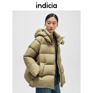 indicia标记商场立领休闲简约短款羽绒服外套冬季女装 F2D4YR679F