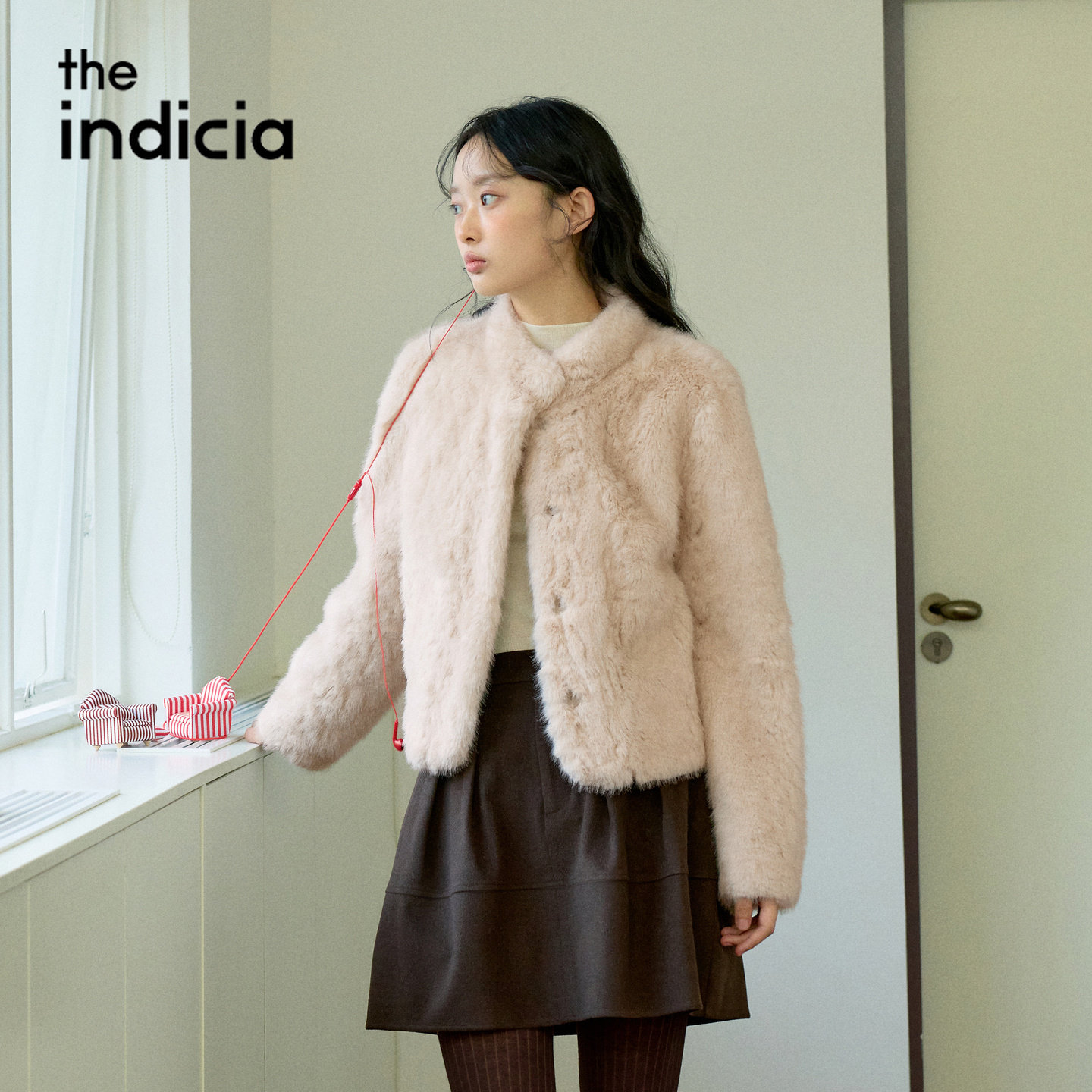 indicia标记商场同款2026冬季新款女装毛绒皮草短外套L2D6PC321Z